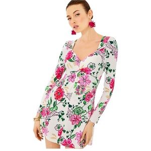 Lilly Pulitzer Anne Skirted Romper Dress Coconut Safari Sanctuary Print